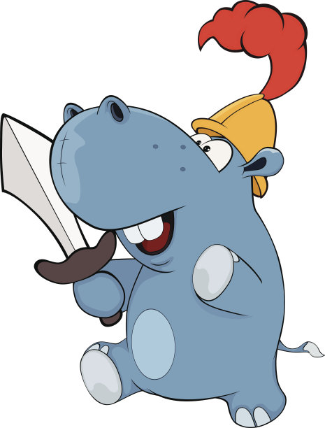 小河马骑士。卡通图片下载