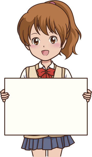 举着空白标志的女孩图片下载