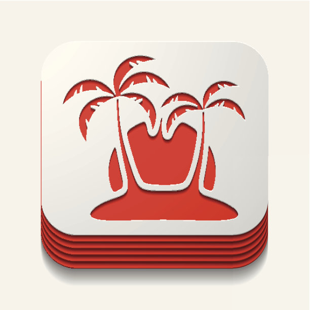 方形按钮:棕榈图片下载