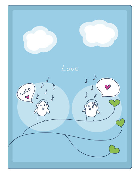 鸟儿、音乐和爱情图片下载