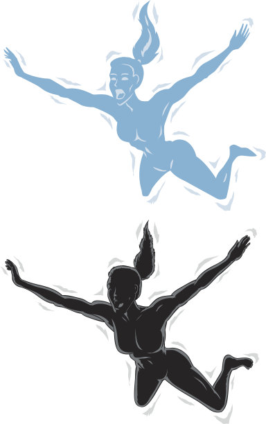 下降的轮廓的女孩图片下载