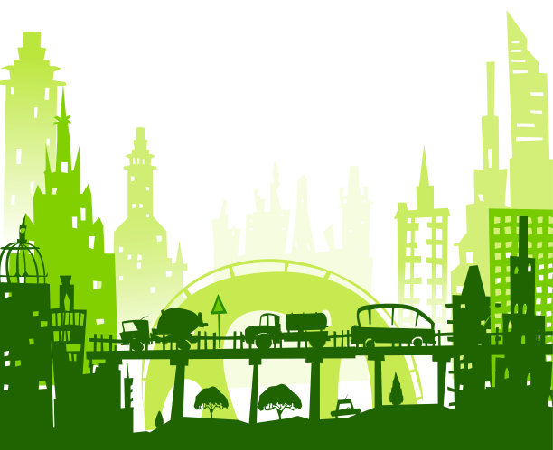 交通繁忙的城市道路和高速公路图片下载