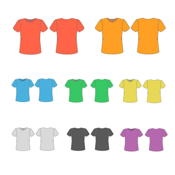 一套模板彩色t恤的男人图片下载