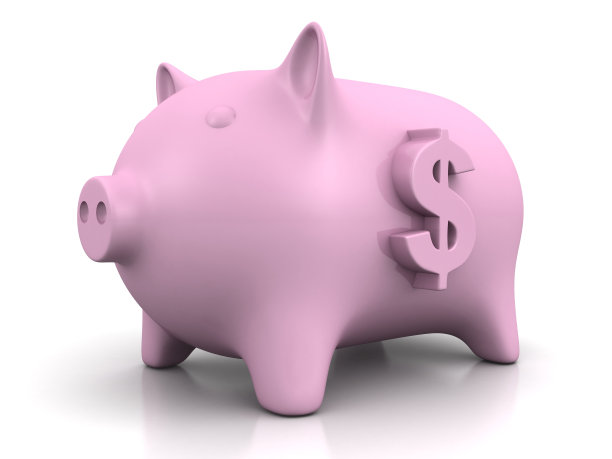 有美元标志的粉色储蓄罐图片下载