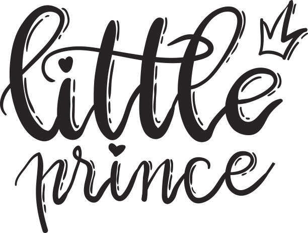 小王子。字体排版童话男孩覆盖集。可爱的灵感排版。书法明信片海报照片平面设计元素。手写的迹象。图片下载
