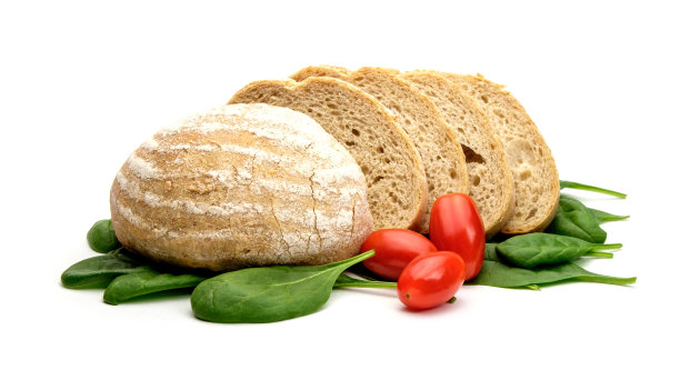 面包，西红柿和菠菜图片下载