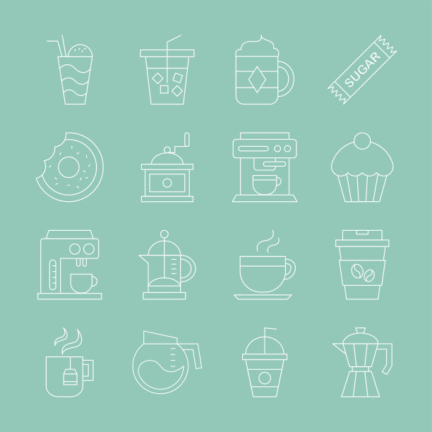 咖啡线图标集图片下载