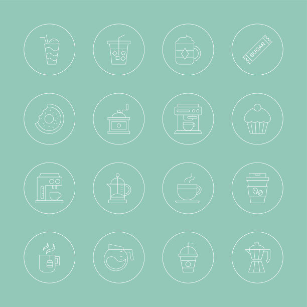 咖啡线图标集图片下载