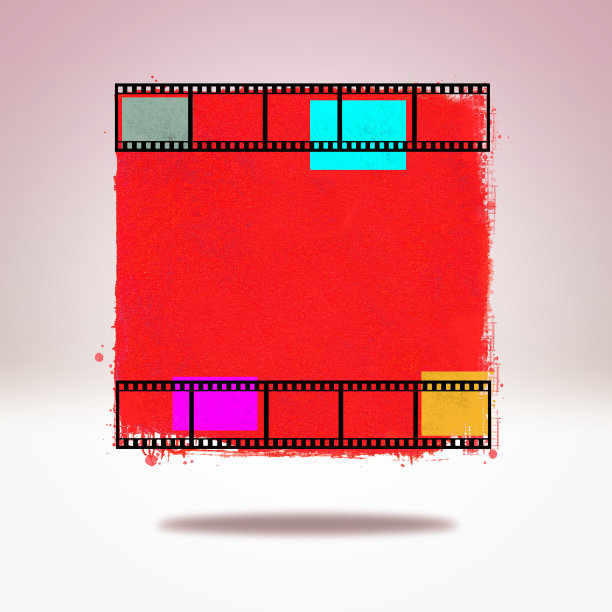 红色复古胶片条框图片下载