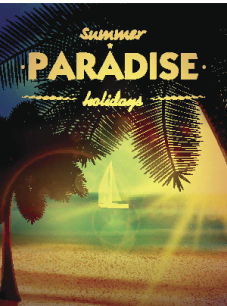 海滩上的日落。图片下载