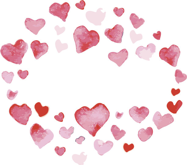 矢量水彩艺术心符号插图。素材图片