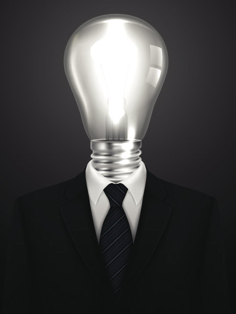 燕尾服矢量背景与灯泡图片下载