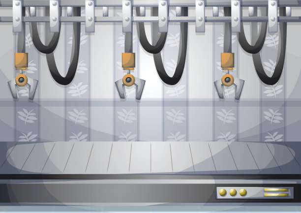 卡通矢量插图内部工厂与分离的层图片下载