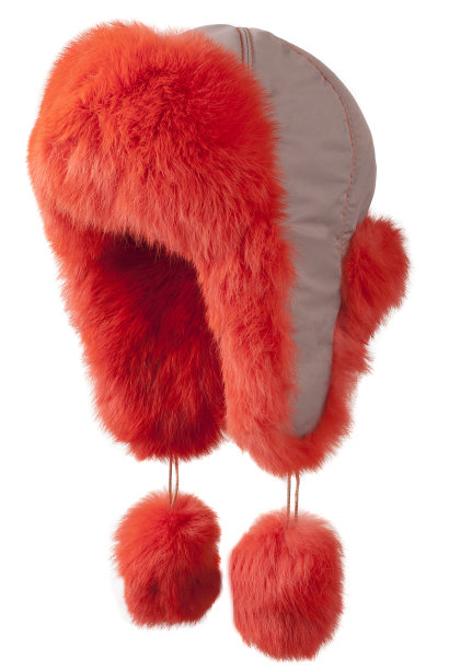 毛皮帽孤立在白色图片下载