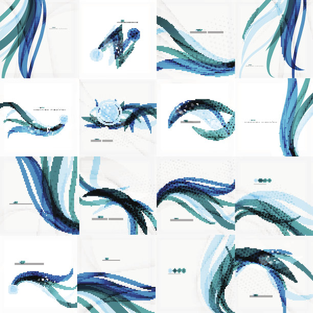 白色上有干净的蓝色波浪线图片下载