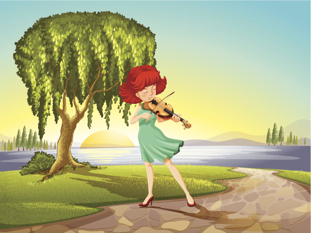 有小提琴天赋的女孩图片下载