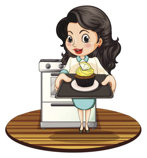 正在烤纸杯蛋糕的女人图片下载