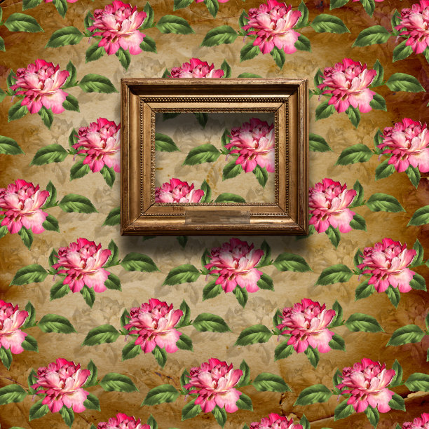 旧房间，内部邋遢，框架是巴洛克风格图片下载