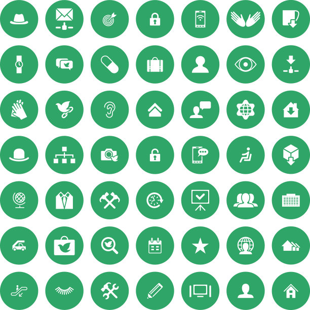 一套49个通用图标。商业，互联网，网页设计。图片下载