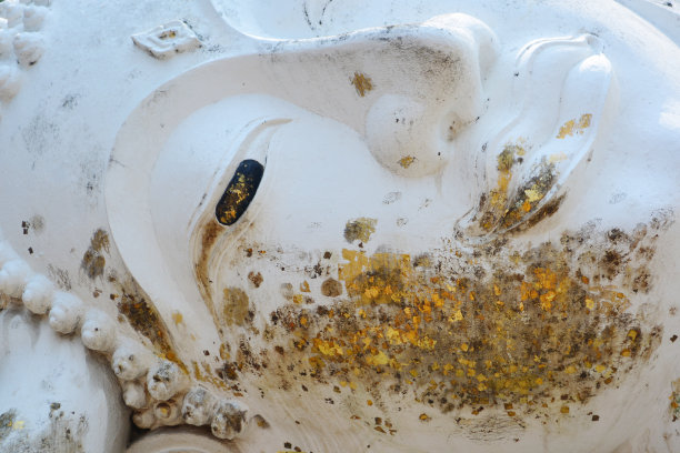 近看，白色佛像脸，泰国风格。图片下载