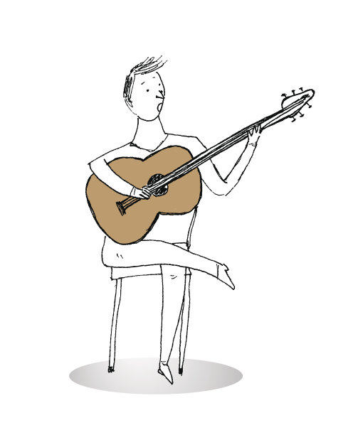 吉他手矢量插图图片下载