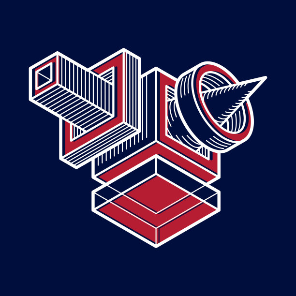 抽象矢量几何形式，三维创意形状。图片下载