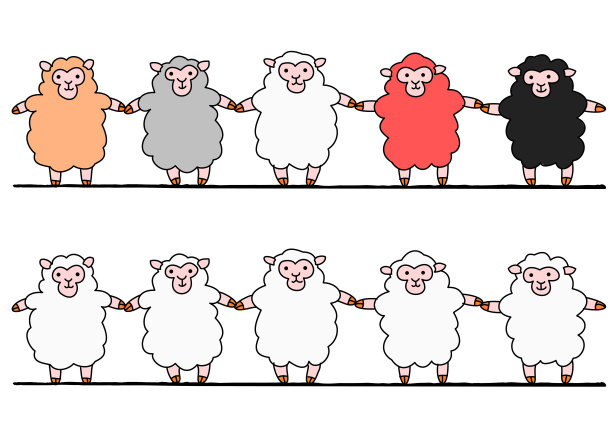 五只羊手拉手图片下载