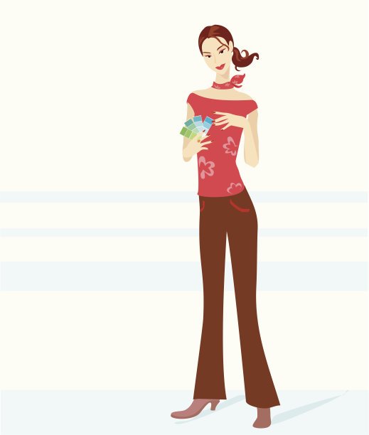 拿着色卡挑选颜色的女人图片下载