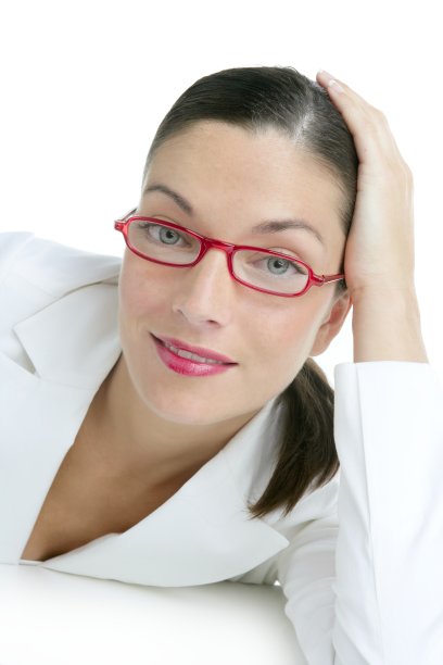 美丽的白色西装女商人肖像图片下载