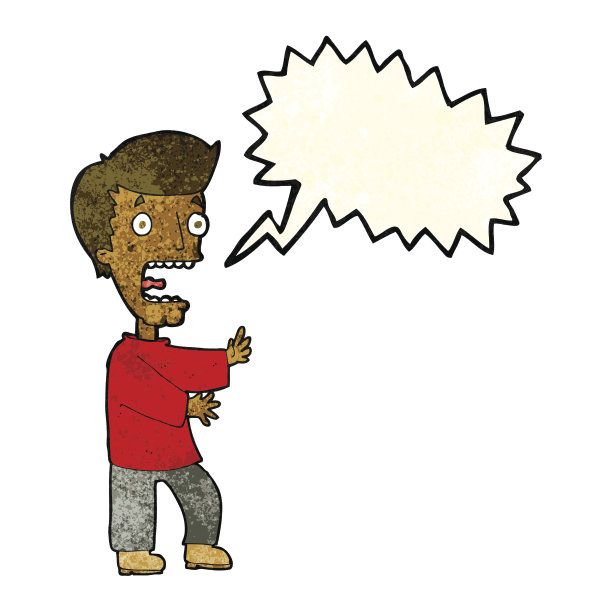 卡通人物用言语泡泡吓坏了男人图片下载