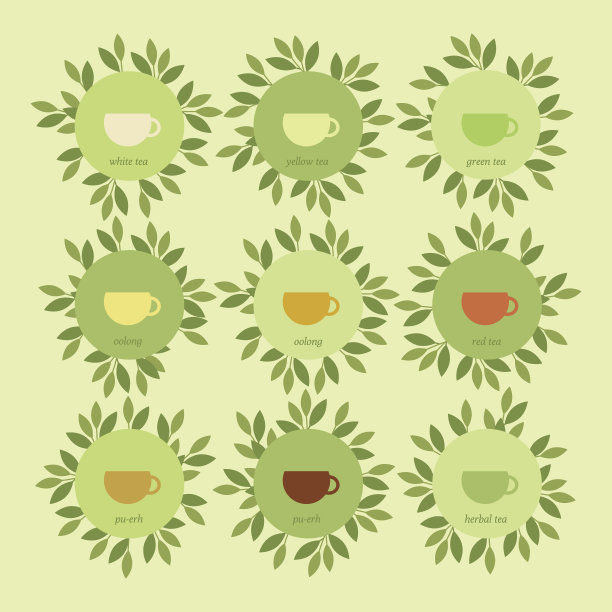 挂着茶杯和茶叶的横幅图片下载