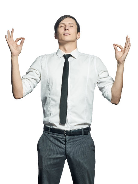 白色背景上的禅宗青年图片下载