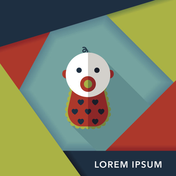 婴儿平图标与长影子，eps 10图片下载