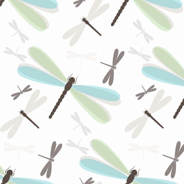 无缝图案与五颜六色的蜻蜓图片下载