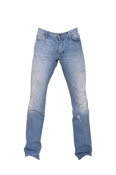 蓝色的男性牛仔裤图片下载