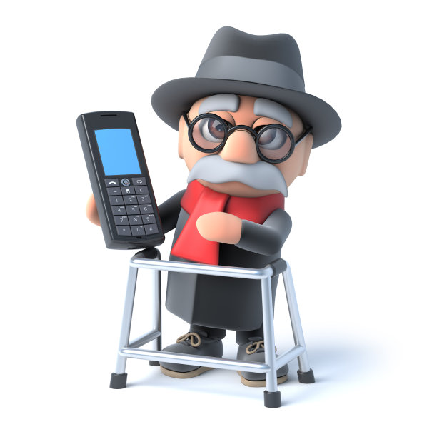 3d爷爷用手机聊天图片下载