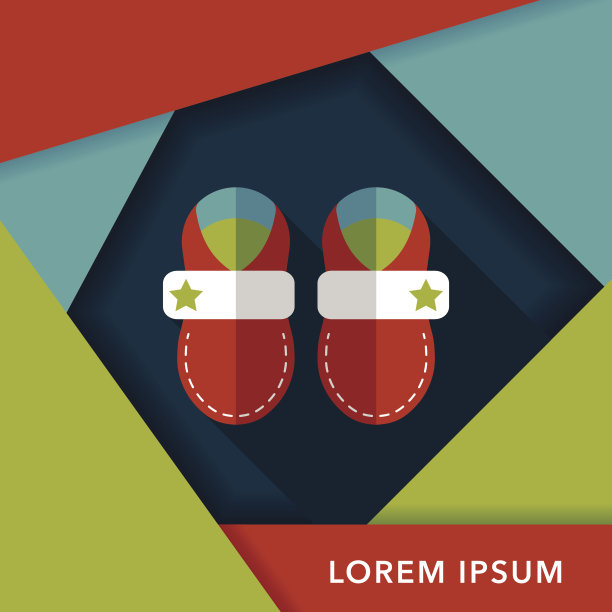 婴儿鞋平与长影子图标图片下载