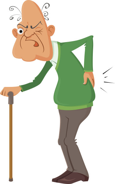 一个拖着后腿的老人的漫画图片下载