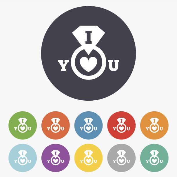 我爱你的标志图标。情人节的象征。图片下载