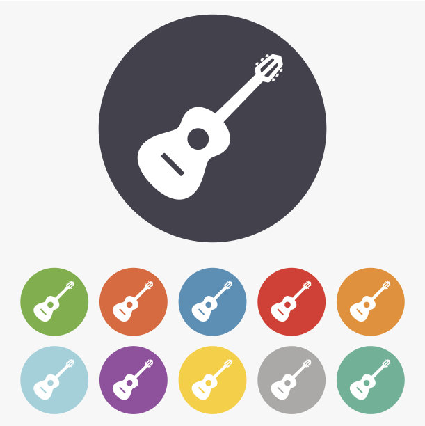 原声吉他标志图标。音乐的象征。图片下载