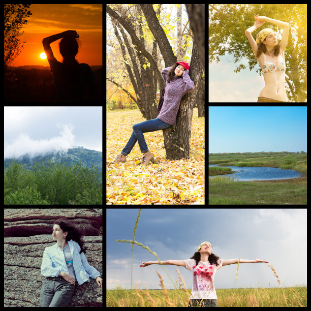 与自然交流拼贴图片下载