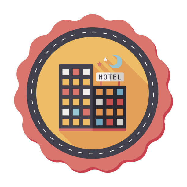 酒店平面图标与长影子图片下载