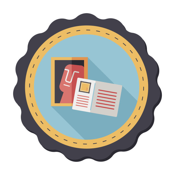 明信片扁平图标与长阴影图片下载