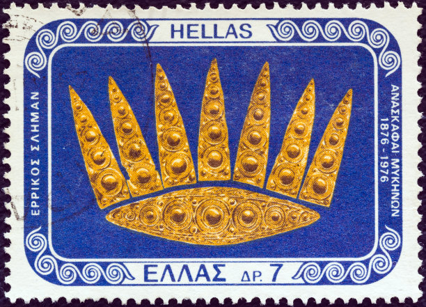 1976年希腊邮票金冠图案图片下载