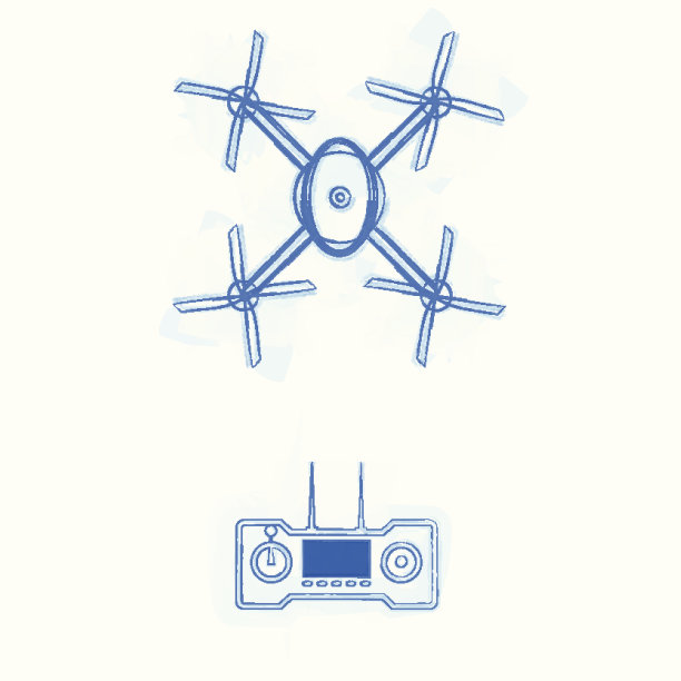 草图矢量插图的四轴飞行器图片下载