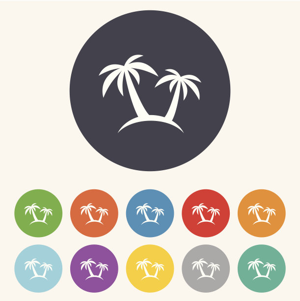 棕榈树标志图标。旅游行程的象征。图片下载