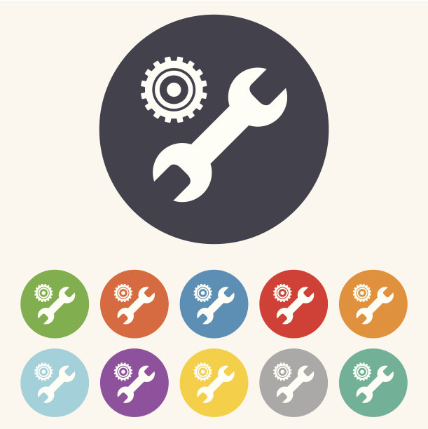 修理工具标志图标。服务的象征。图片下载