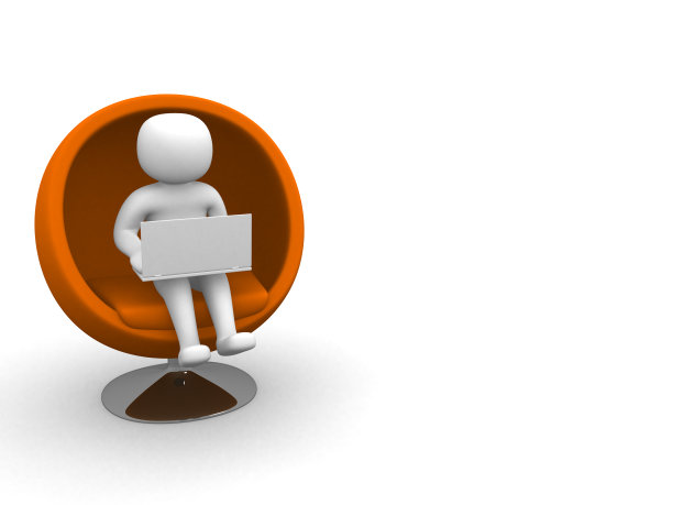 坐在沙发上用笔记本电脑的3d人图片下载