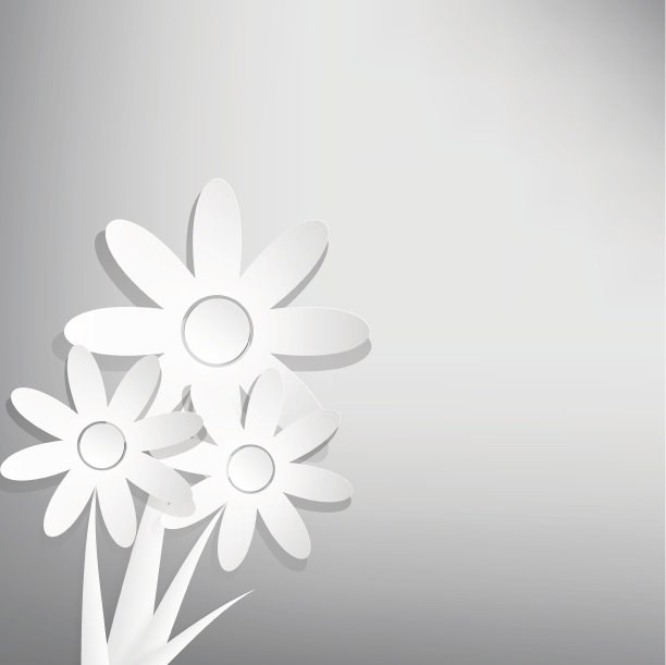 向量抽象的春天背景与白花图片下载