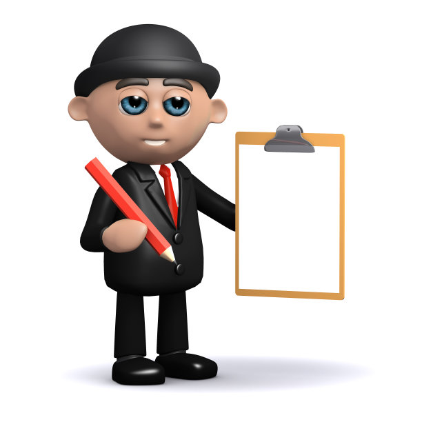 3d商人与剪贴板和铅笔图片下载